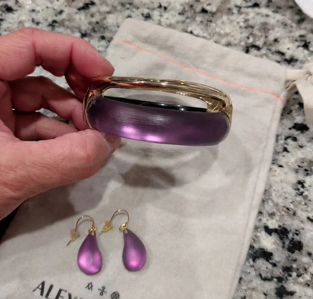 Authentic Alexis Bittar Matching 4 Piece Bangle & Earring Set